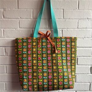 Handmade Large Quilted Floral Tote Bag